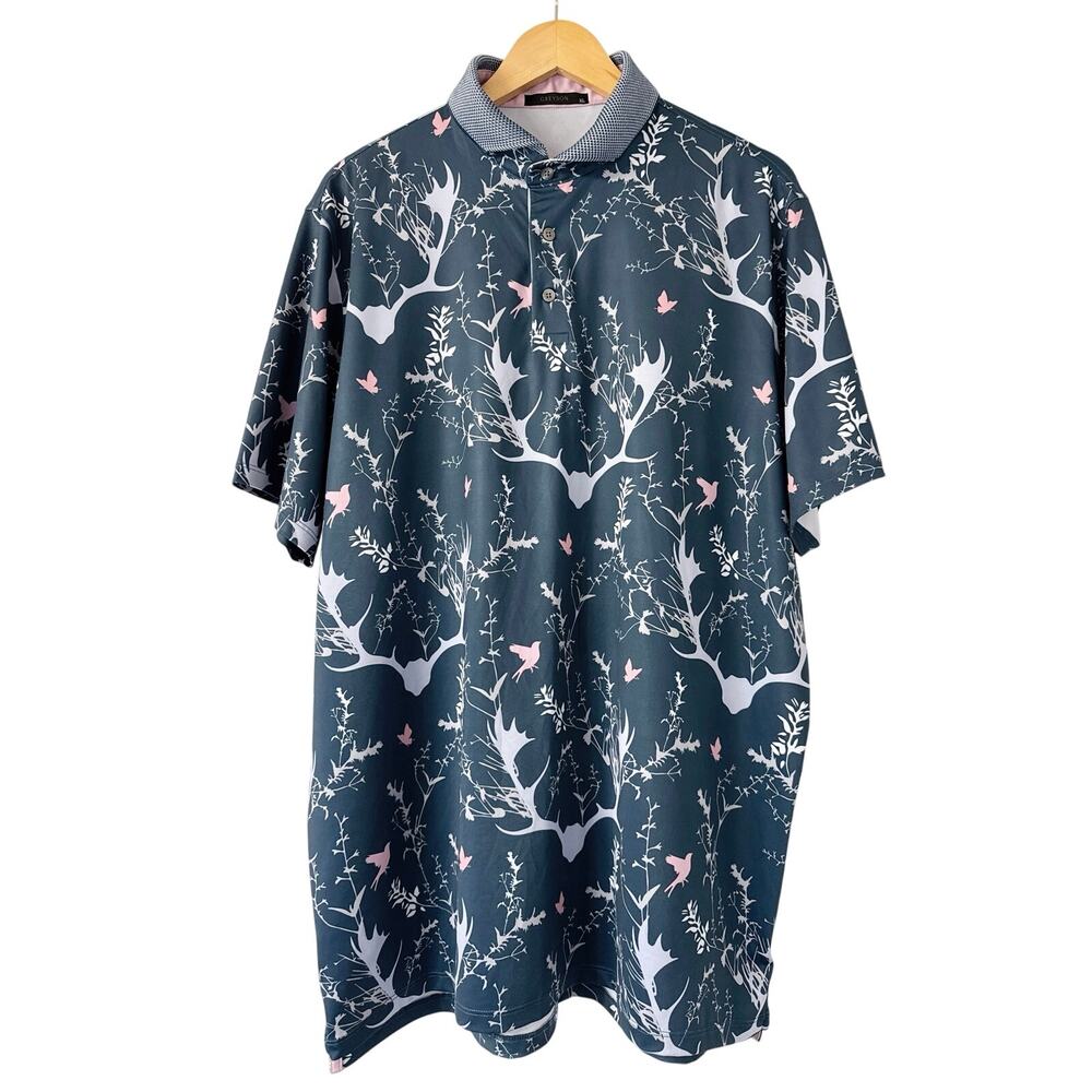 Greyson Mens Reindeer Games Polo Golf Shirt Size XL EUC